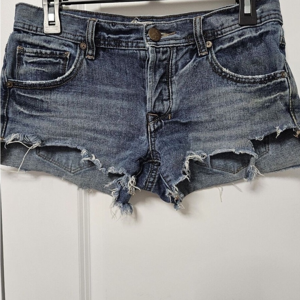 Trendy Blue Distressed Jean Shorts for Women